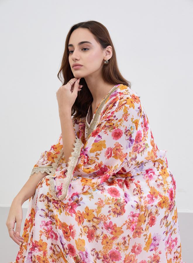 Amirah Women Floral Print A-Line Jalabiya - Image 5